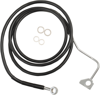 DRAG SPECIALTIES Brake Line - Front (Upper) - Black - +4" with ABS 614220-4BLK