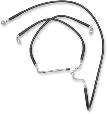 DRAG SPECIALTIES Brake Line - Front - Black - +10" 614085-10BLK