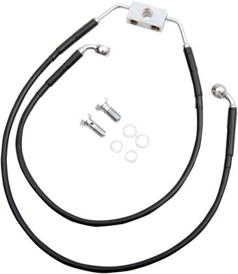 DRAG SPECIALTIES Brake Line - Front - Black - +6"- FXDWG '12-'17 612138-6BLK