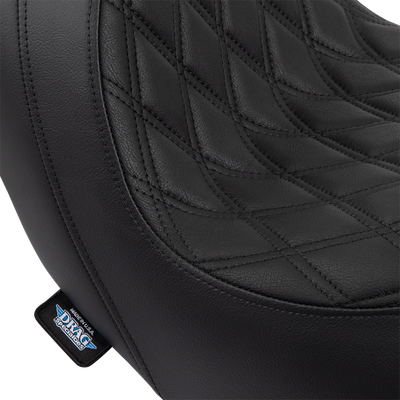 DRAG SPECIALTIES SEATS Predator Seat - Double Diamond w/ Black Sitching - Vinyl - FLSB/FXLR '18-'23 0802-1517