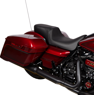 DRAG SPECIALTIES SEATS Predator 2-Up Seat - Vinyl - Black - Smooth - w/o Backrest - FLH/FLT '08-'24 0801-1487
