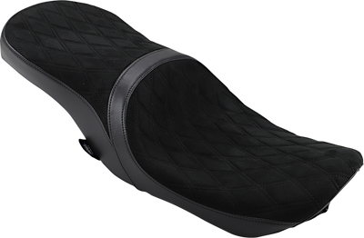 DRAG SPECIALTIES SEATS Low Touring Seat - Vinyl/Faux Suede - Diamond - Ness Winged Tanks - FL '08-'23 0801-1078
