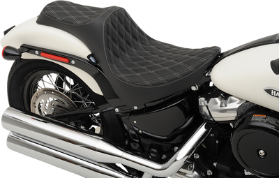 DRAG SPECIALTIES SEATS Predator III Seat - Double Diamond - Silver Stitching - FL/FX '18-'23 0802-1146