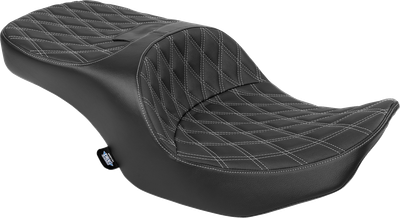 DRAG SPECIALTIES SEATS Freedom Seat - Black - Vinyl - Silver Double Diamond Stitch - FLT/FLH '23-'25 4711C