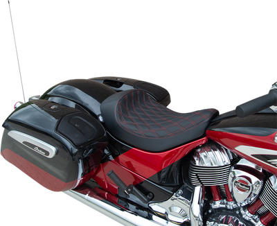 DRAG SPECIALTIES SEATS Solo Seat - Double Diamond - Red Stitching - Indian'14-'22 0810-2269