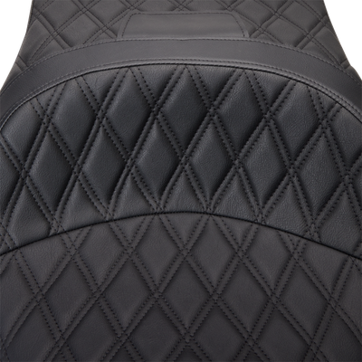 DRAG SPECIALTIES SEATS Freedom Seat - Vinyl - Double Diamond Black Stitch - FLH '09-'23 0801-1481