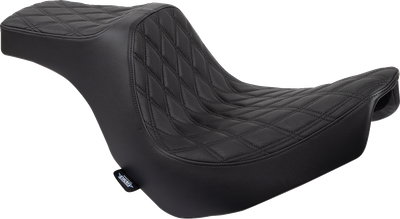 DRAG SPECIALTIES SEATS Predator III 2-Up Seat - Vinyl - Double Diamond - Black Stitching - FL/FX '18-'24 0802-1491