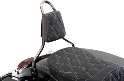 DRAG SPECIALTIES SEATS Tapered Backrest Pad - Double Diamond - Silver Stitch 0822-0450