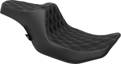 DRAG SPECIALTIES SEATS Predator III Seat - Double Diamond - Silver Stitched - FLT/FLH '23-'24 4686C
