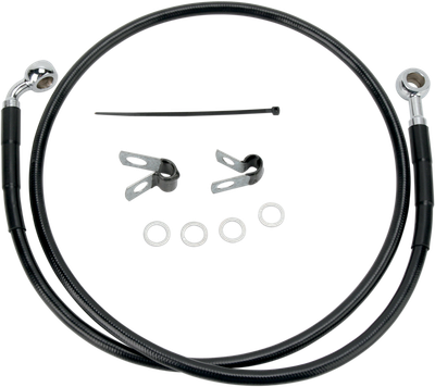 DRAG SPECIALTIES Brake Line - Front - Black - +4" - XL 660310-4BLK
