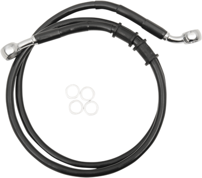 DRAG SPECIALTIES Brake Line - Front - +10" - Black - XL 614771-10BLK