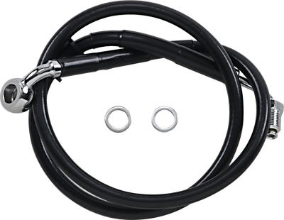 DRAG SPECIALTIES Brake Line - +8" - Black - '18-'24 Softail 618604-8BLK