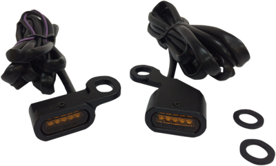 DRAG SPECIALTIES LED Handlebar Marker Lights - Black/Amber L22-0230MBAENU