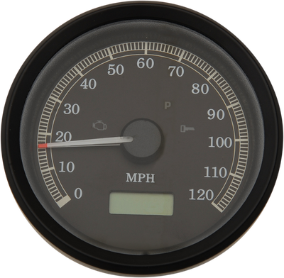 DRAG SPECIALTIES 3-3/8" MPH Programmable Electronic Speedometer - Black Bezel - Black Face T21-69A3BBDS