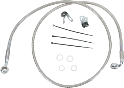 DRAG SPECIALTIES Brake Line - Front - +10" - Stainless Steel 640110-10