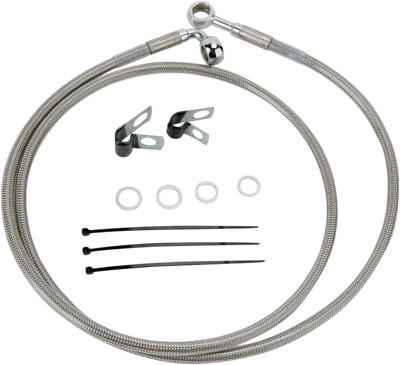 DRAG SPECIALTIES Brake Line - Front - +8" - Stainless Steel 640115-8