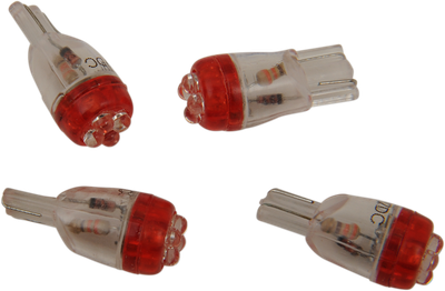 DRAG SPECIALTIES Mini Wedge LED Bulbs - Red T10-4LEDR-HC