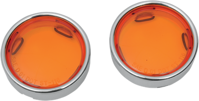 DRAG SPECIALTIES Lens w/Trim Ring - Amber 12-0224-LA