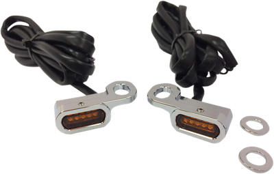 DRAG SPECIALTIES LED Handlebar Marker Lights - Hydraulic Clutch - Chrome/Amber L22-0229CAENU