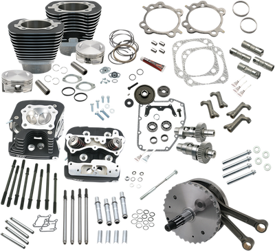 S&S CYCLE 124" Hot Set Up® - Big Bore/Stroker - Wrinkle Black - 88A Twin Cam 900-0564
