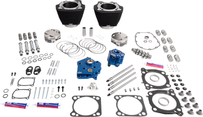 S&S CYCLE Power Package - Oil Cooled - 496 Chain Drive - Wrinkle Black w/o Highlight - M8 310-1389A