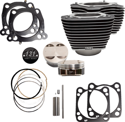 S&S CYCLE 131" Hot Set Up® - 4-5/8" Stroke - Wrinkle Black w/Highlight - M8 320-0621