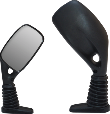 PARTS UNLIMITED Mirrors - Side View - Rectangular - Black - Pair 97040