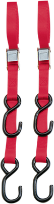 PARTS UNLIMITED Tie-Down Straps - 1" x 7' - Cam Buckle - Heavy Duty - Red TDL100