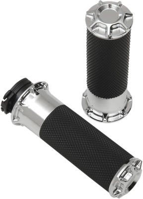 ARLEN NESS Beveled Grips - Cable - Chrome 07-330