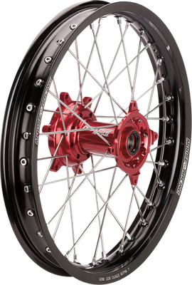 MOOSE OFFROAD Wheel Assembly - SX-1 - Complete - Rear - Black Wheel/Red Hub - 19x2.15 - Honda 250/450 HR13-21519-BKRD