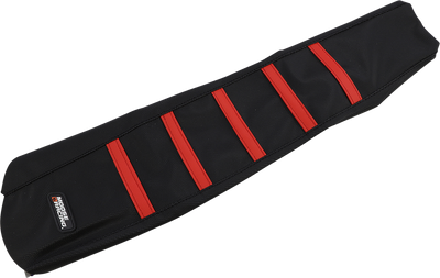 MOOSE OFFROAD Ribbed Seat Cover - Black Cover/Red Ribs - Honda CRF250/450 '21-'25 CRF45021-331