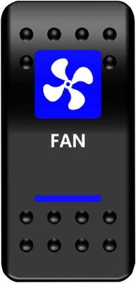 MOOSE OFFROAD Rocker Switch - Fan - Blue FAN-PWR