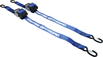 MOOSE OFFROAD Retractable Ratcheting Straps - 2" x 10' - Blue 3920-0539