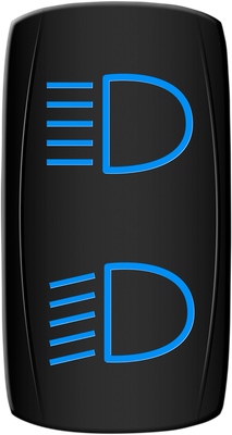 MOOSE OFFROAD Rocker Switch - Hi/Lo Beam - Blue HLB-PWR