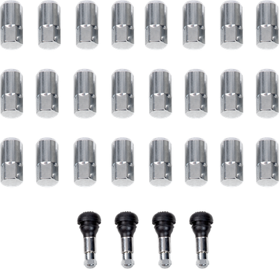MOOSE OFFROAD Lug Nuts with Valve Stems - 12 mm x 1.50 - Chrome - Tapered - 24 Pack SP300MO207-24