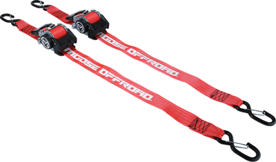 MOOSE OFFROAD Retractable Ratcheting Straps - 2" x 10' - Red 3920-0538