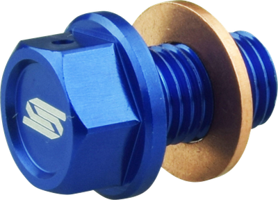 SCAR RACING Magnetic Drain Plug - Oil - Blue - Yamaha MODP100