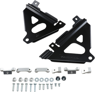 WORKS CONNECTION Radiator Brace Set - Black - Kawasaki 18-B300