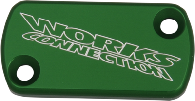 WORKS CONNECTION Anodized Billet Aluminum Front Brake Reservoir Cover - Green 21-110