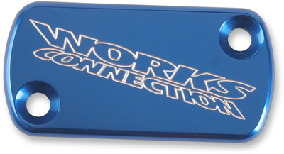WORKS CONNECTION Anodized Billet Aluminum Front Brake Reservoir Cover - Blue 21-000
