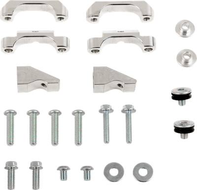 WORKS CONNECTION Radiator Brace Set - Black - Kawasaki 18-B301