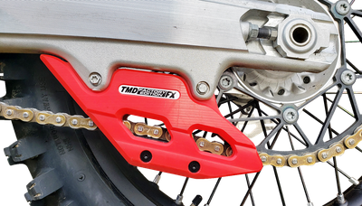 T.M. DESIGNWORKS Factory Edition Chain Guide With Replacement Wear Pad - Red - Gas Gas/Husqvarna/KTM RCG-KT5-RD