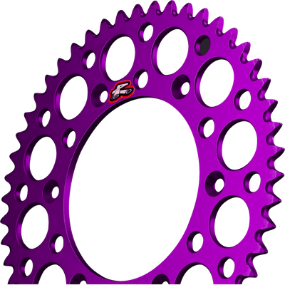 RENTHAL Rear Sprocket - Aluminum - 49 Tooth - Purple - Kawasaki/Suzuki 112U-520-49GEPE