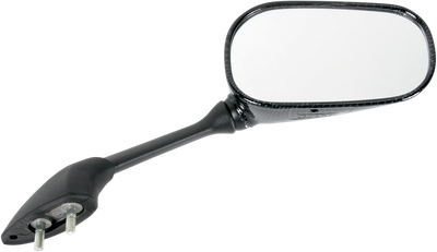 EMGO Mirror - Side View - Black/Carbon Fiber - Rectangle - Right - Yamaha 20-37443