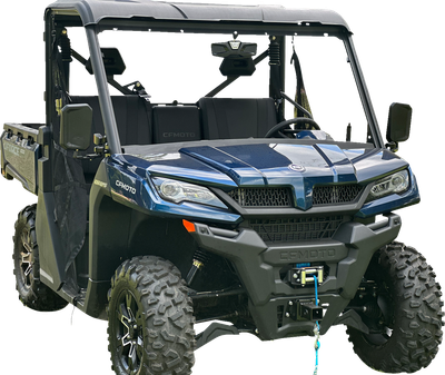 SEIZMIK Mirror - Halo R - Rear View - Rectangle - Black w/Silver Bezel - Each - CF Moto 56-18033