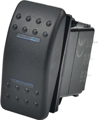Lighted Rocker 3 Position Switch Blue