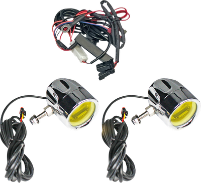 CUSTOM DYNAMICS Fog Light - Chrome - Yellow Lens - Universal PB-FOG-UNV-YC