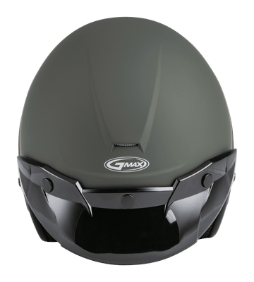 Of 2 Open Face Helmet Matte Green Md