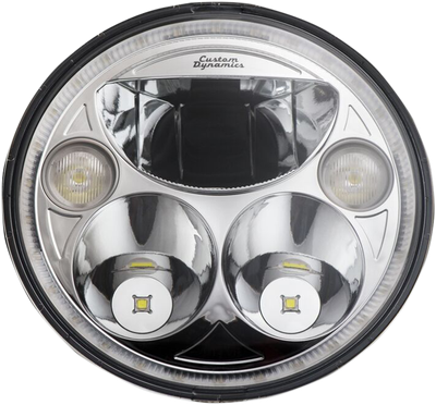 CUSTOM DYNAMICS LED Headlight - 7" - Chrome CDTB-7-C