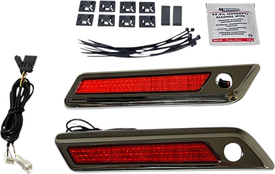 CUSTOM DYNAMICS Latch Light - Saddlebag - Red - Chrome CD-SBL-BCM-RC